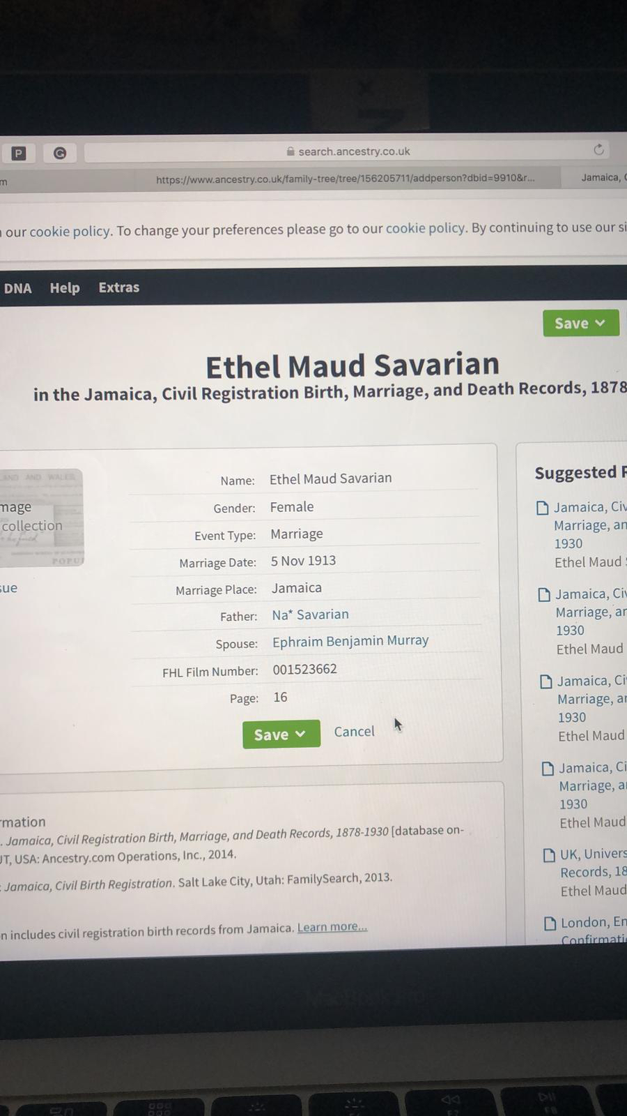 ethel maud savarian marriage